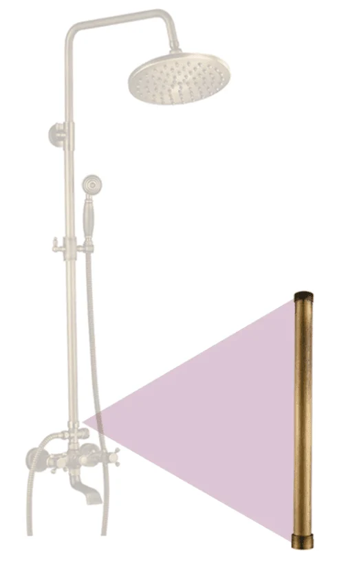 Tubo alargador para Columna de ducha retro dorado envejecido