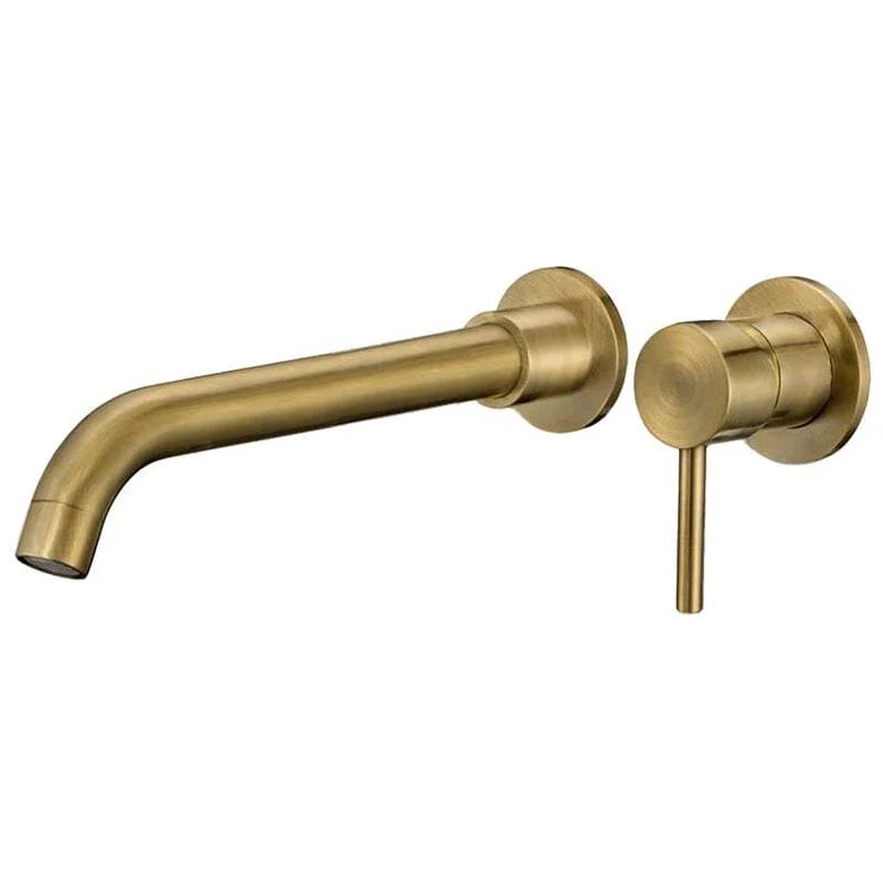Grifo lavabo empotrado monomando largo CAIMAN dorado envejecido
