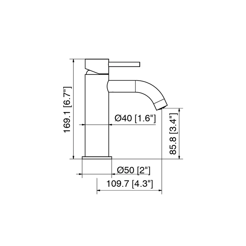 Grifo lavabo liso 17cm Mini 40