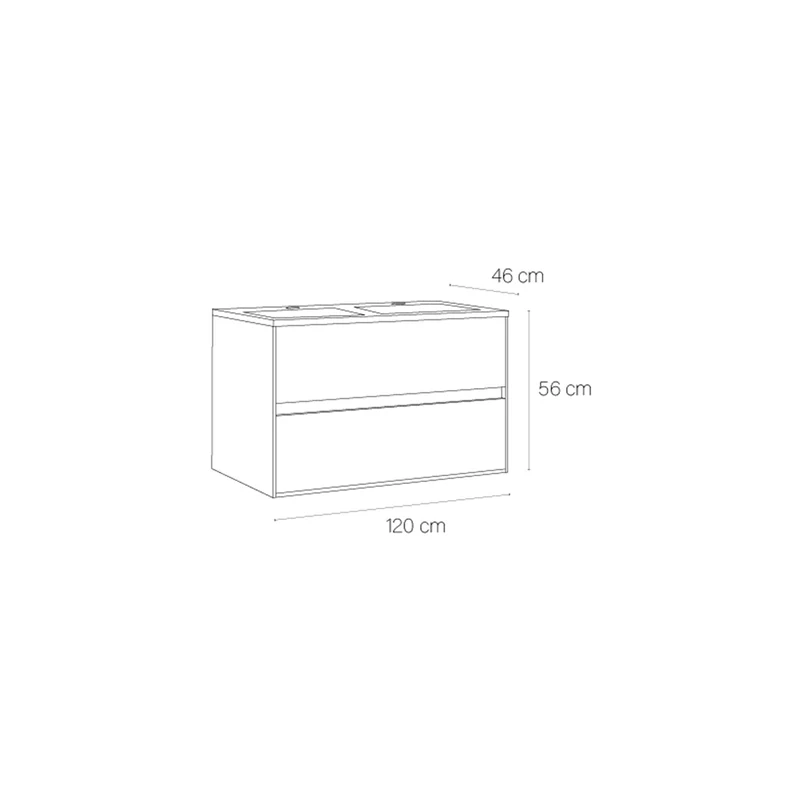 Mueble baño de diseño 2 senos Mydesign
