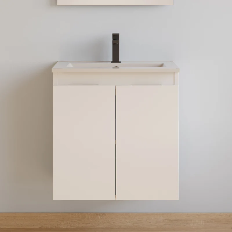 Meuble de salle de bain 60cm simple vasque - 2 portes - ROSIE