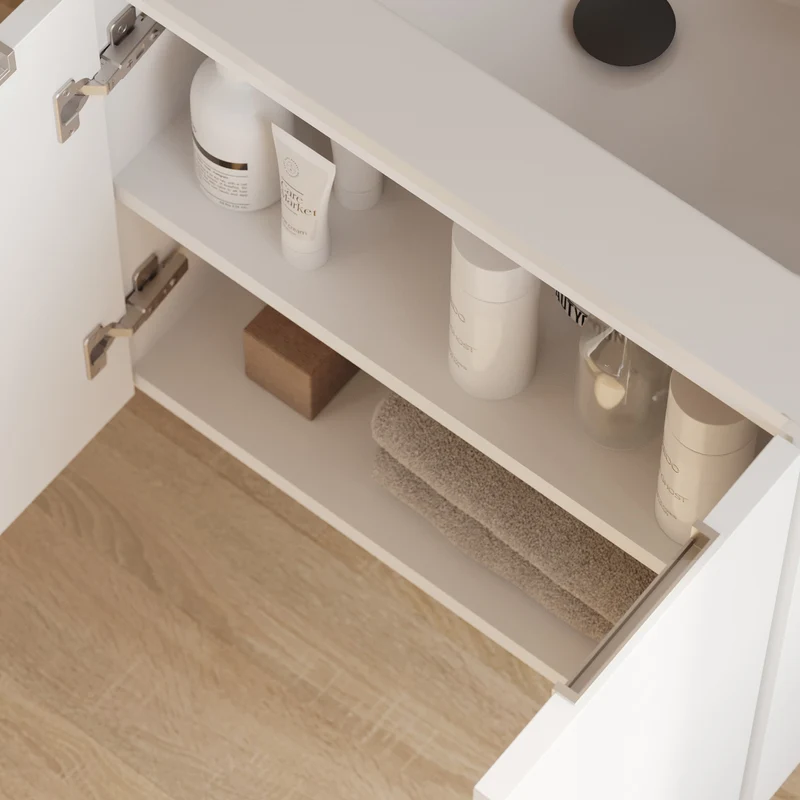 Meuble de salle de bain 60cm simple vasque - 2 portes - ROSIE