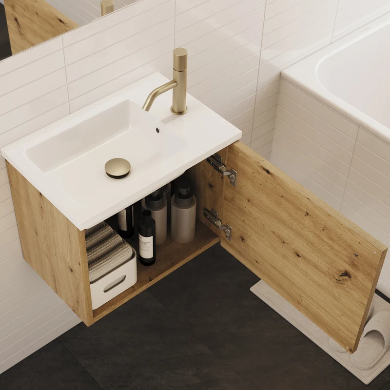 Meuble lave-mains 50 x 33 cm sans miroir - POLA
