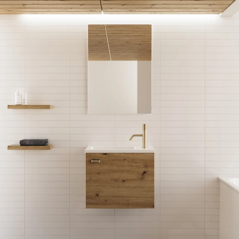 Meuble lave-mains 50 x 33 cm sans miroir - POLA