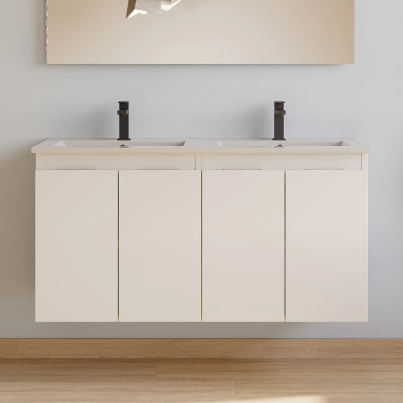 Meuble de salle de bain 120cm double vasque - 4 portes - ROSIE