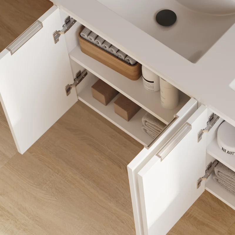 Meuble de salle de bain 120cm double vasque - 4 portes - ROSIE