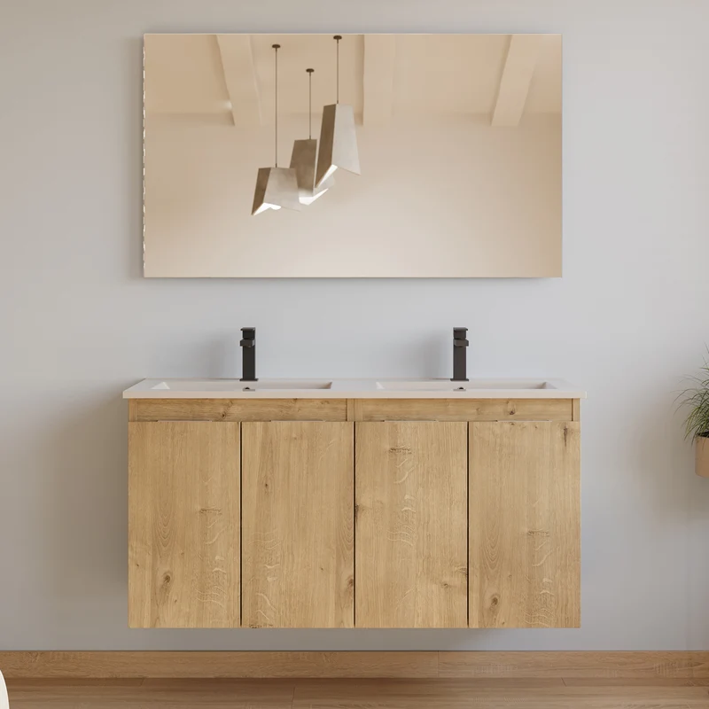 Meuble de salle de bain 120cm double vasque - 4 portes - ROSIE