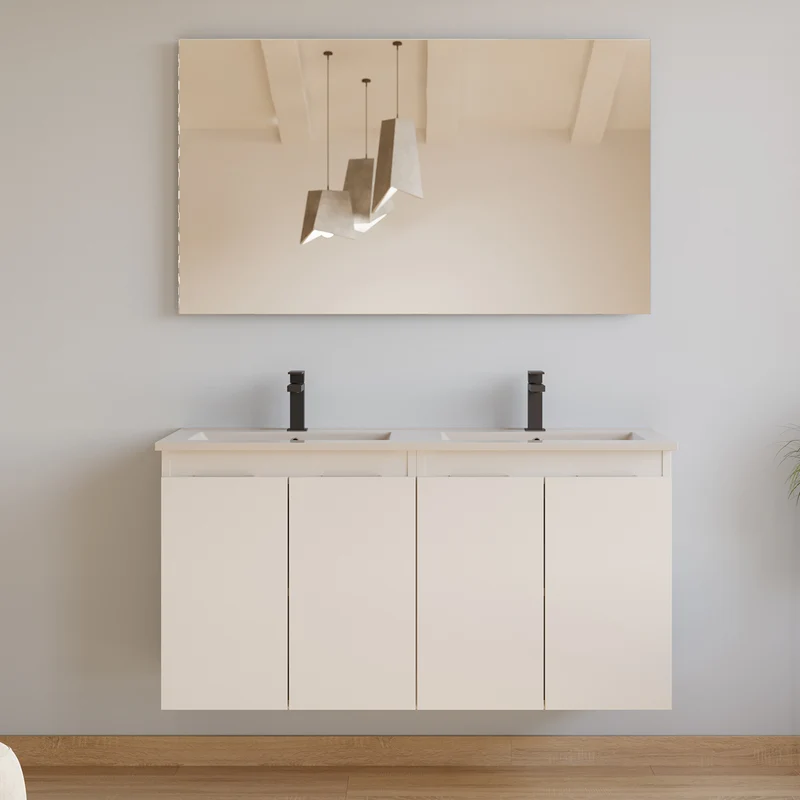 Meuble de salle de bain 120cm double vasque - 4 portes - ROSIE