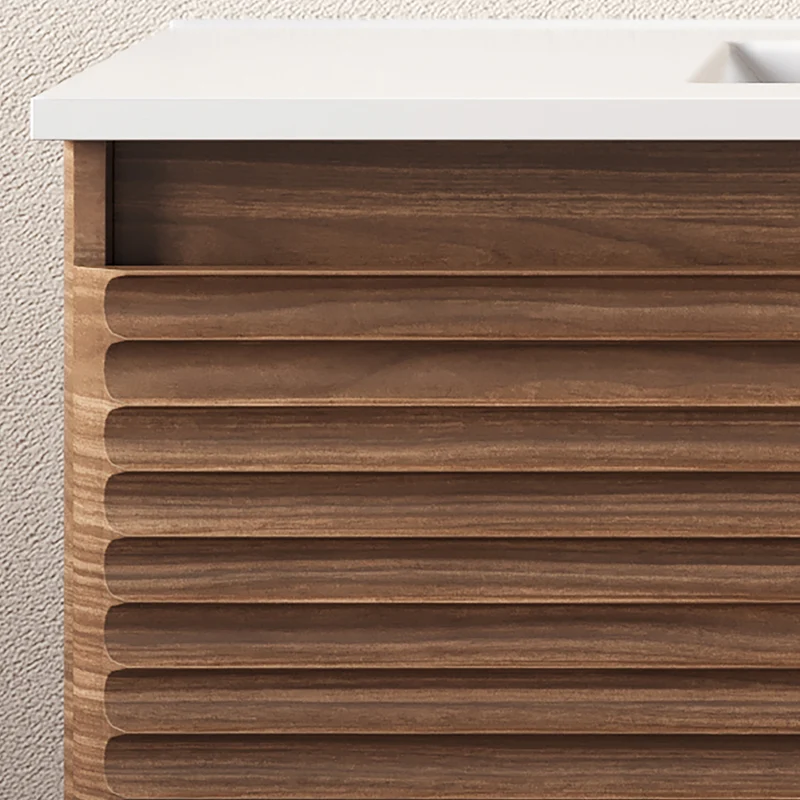 Meuble de salle de bain 100cm simple vasque - 2 tiroirs - sans miroir - SUZA
