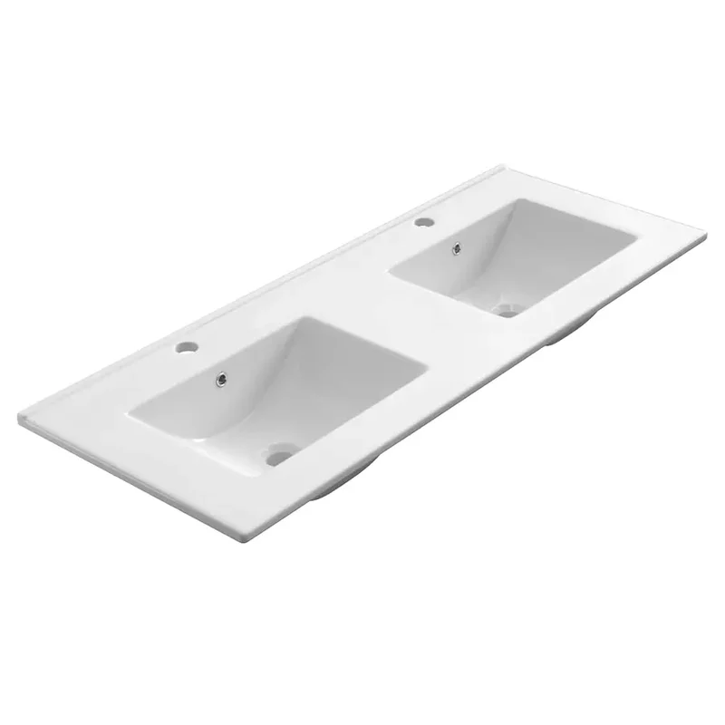 Plan double vasque en céramique 120cm