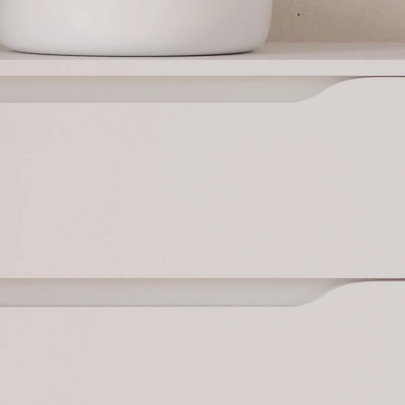 Meuble de salle de bain 120cm avec plateau, vasque à poser déportée à droite Ares et miroir - 2 tiroirs et un placard - ZARZA