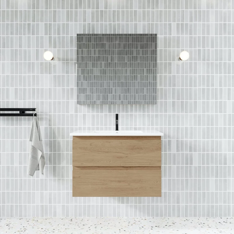 Lavabo con mueble MESSINA 80 cm roble claro