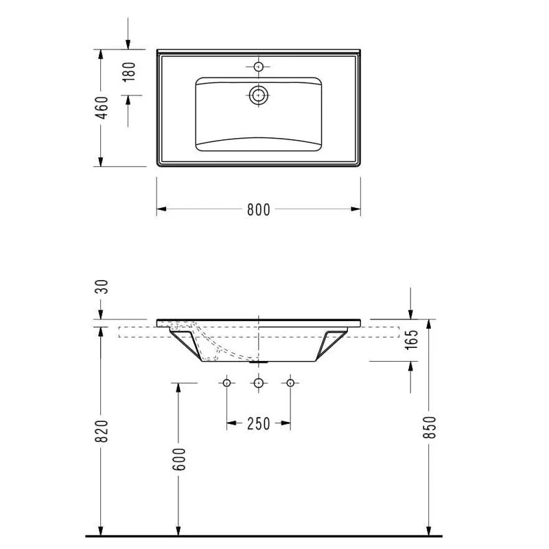 Lavabo con mueble MESSINA 80 cm roble claro