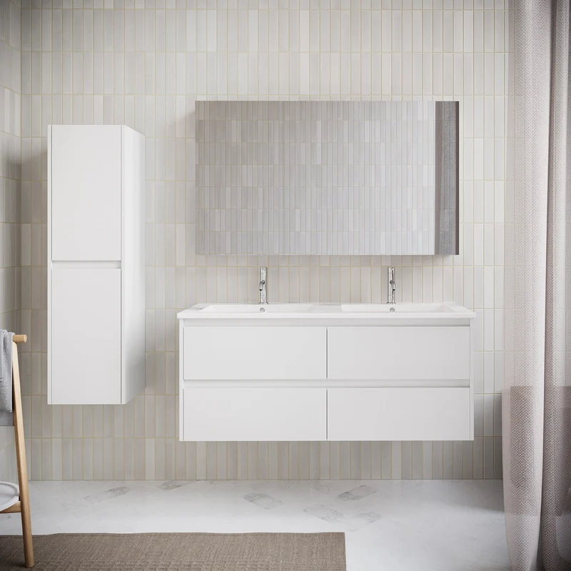 Mueble lavabo + lavabo doble 120 cm FORTINA blanco