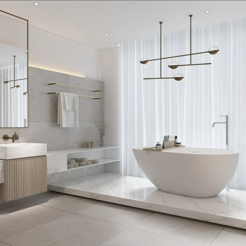 Bañera moderna Solid Surface HELSINKI exenta