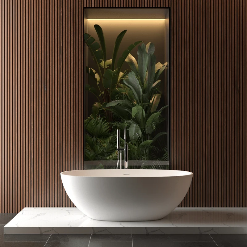 Bañera moderna Solid Surface MALMO exenta