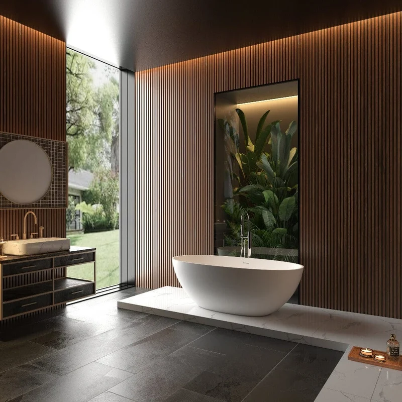 Bañera moderna Solid Surface MALMO exenta