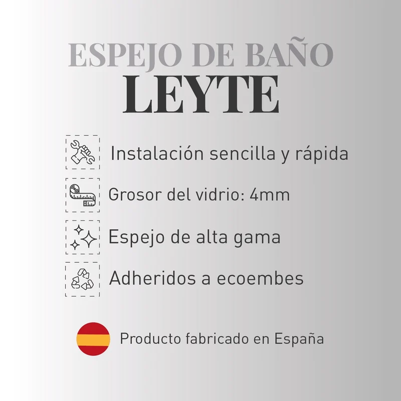 Espejo de baño LEYTE negro