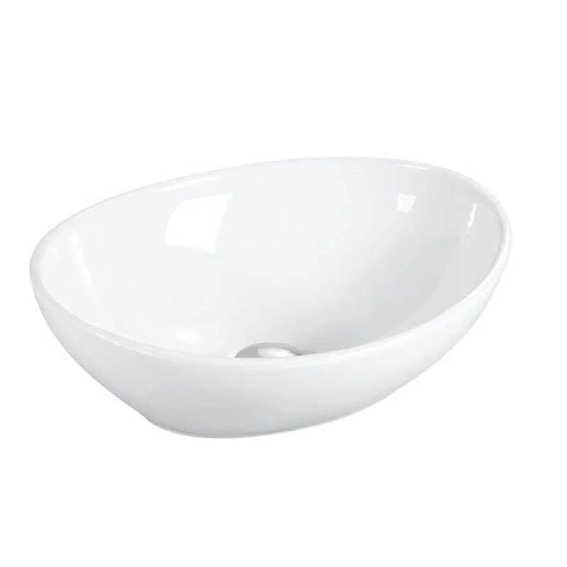 Lavabo blanco brillante sobre encimera cerámico POSADAS 40,5 x 33 cm