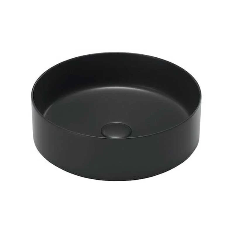 Lavabo negro mate sobre encimera cerámico MENDOZA Ø 36 cm