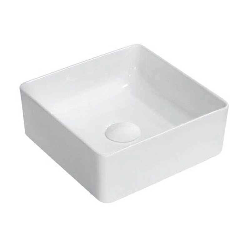 Lavabo blanco brillante sobre encimera cerámico RIVA 36,5 cm