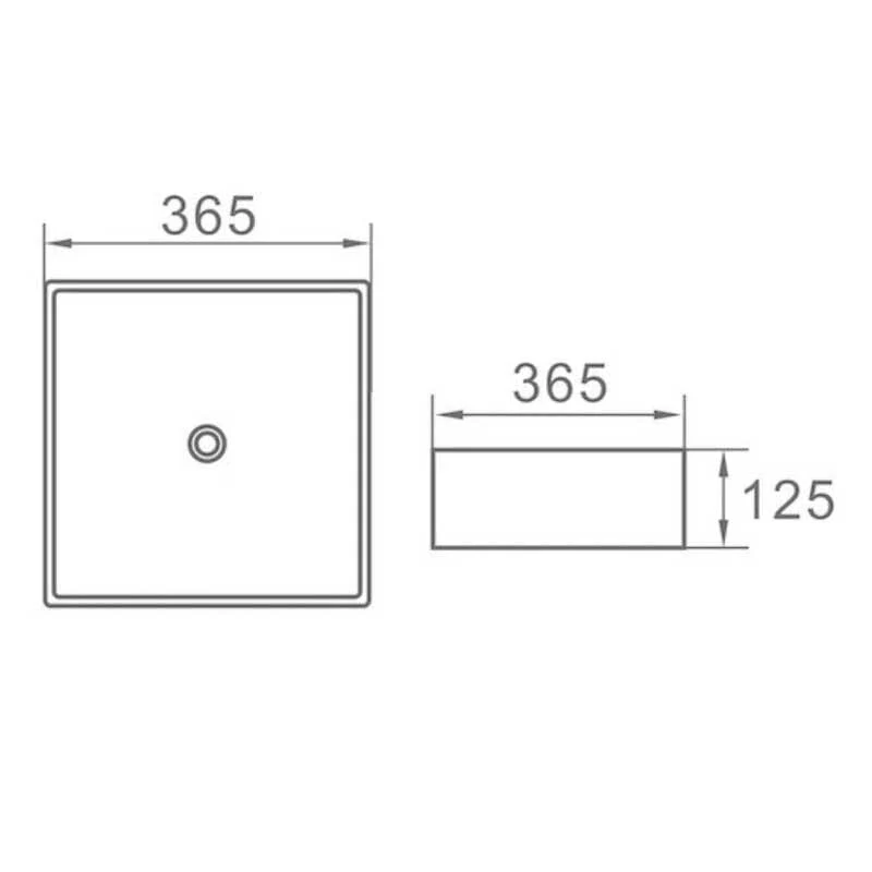 Lavabo blanco mate sobre encimera cerámico RIVA 36,5 cm
