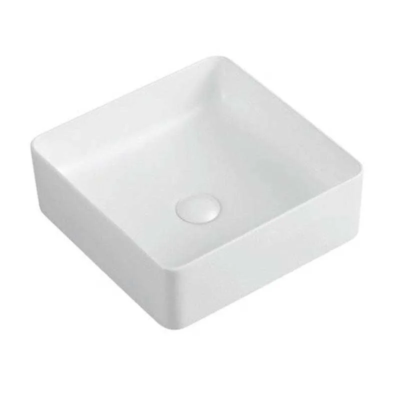 Lavabo blanco mate sobre encimera cerámico RIVA 36,5 cm