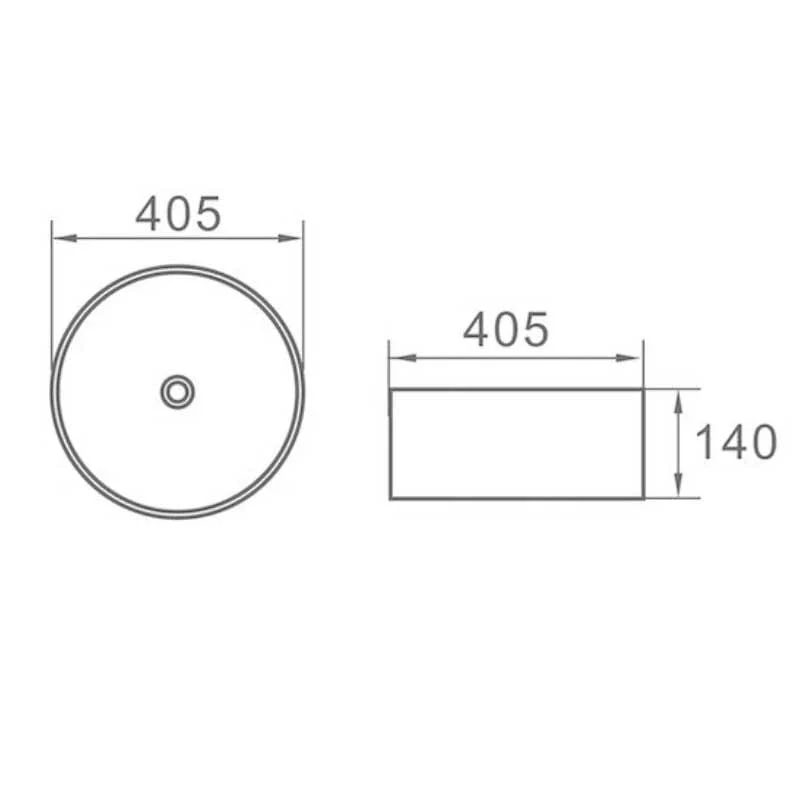 Lavabo blanco brillante sobre encimera cerámico DAVIA Ø40,5 cm