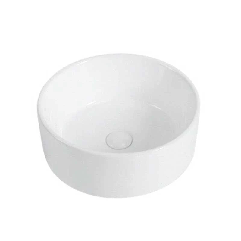 Lavabo blanco brillante sobre encimera cerámico DAVIA Ø40,5 cm