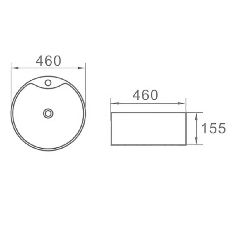 Lavabo blanco brillante sobre encimera cerámico VARRIA Ø46 cm