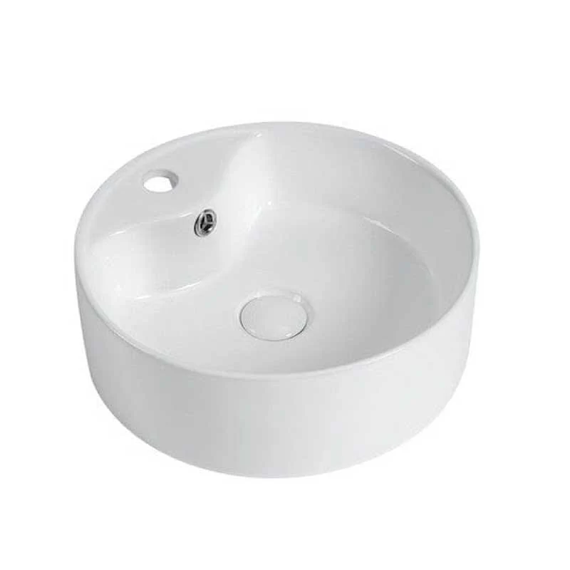 Lavabo blanco brillante sobre encimera cerámico VARRIA Ø46 cm