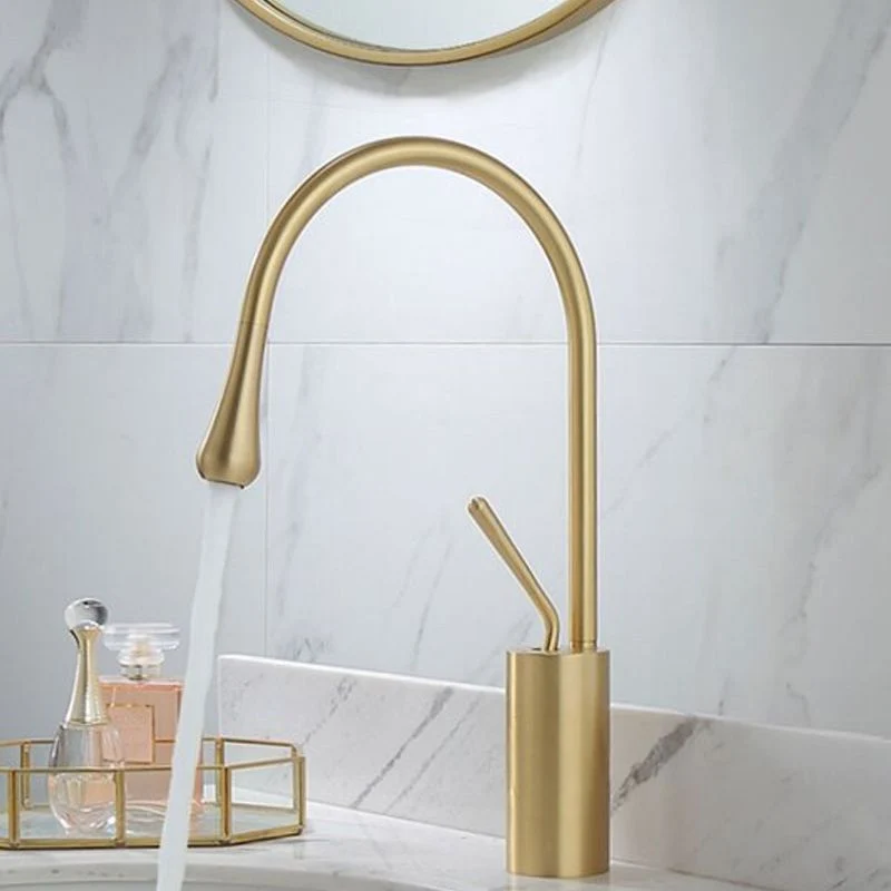 Grifo lavabo giratorio monomando CALGARY 38 oro cepillado