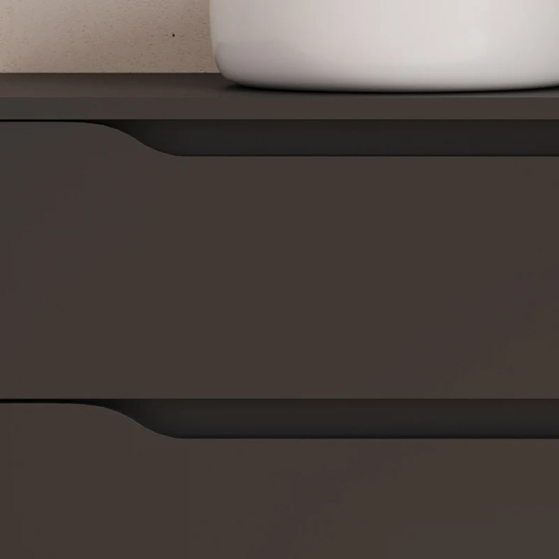 Meuble de salle de bain 120cm avec plateau et vasque à poser déportée à gauche Ares - sans miroir - 2 tiroirs et un placard - ZARZA