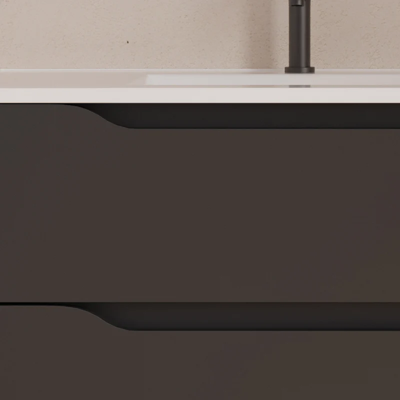 Meuble de salle de bain 120cm avec vasque déportée à gauche - sans miroir - 2 tiroirs et un placard - ZARZA