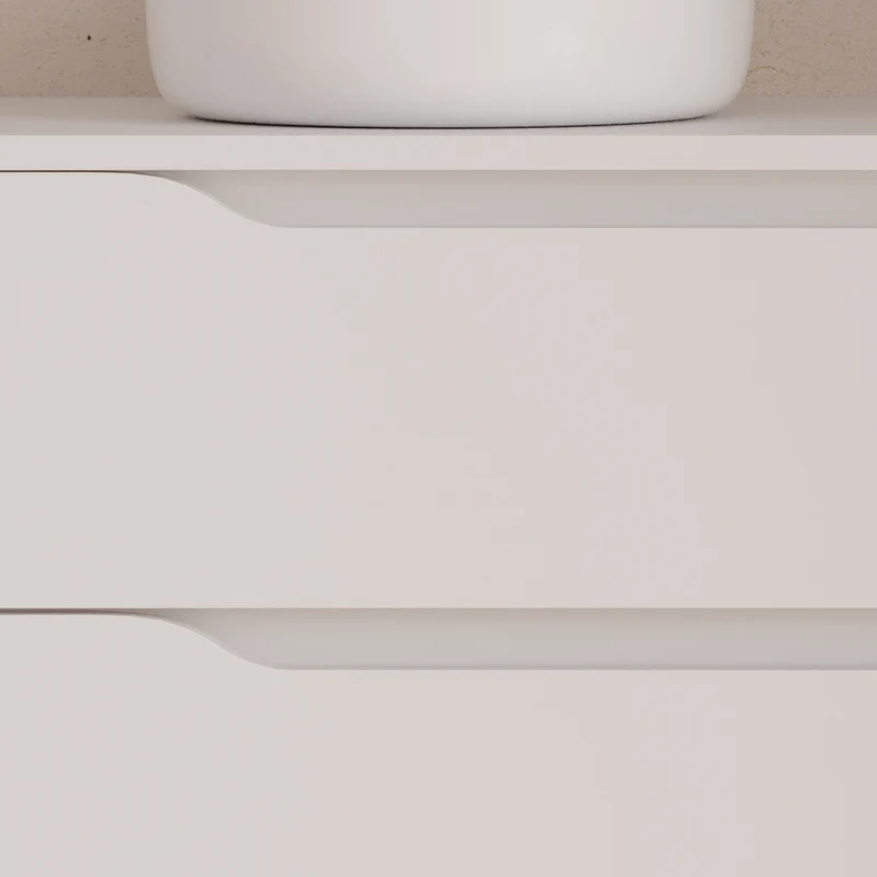 Meuble de salle de bain 100cm avec plateau et vasque à poser déportée à gauche Ares - sans miroir - 2 tiroirs et un placard - ZARZA