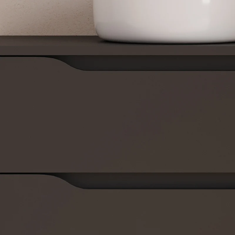 Meuble de salle de bain 80cm avec plateau et vasque à poser centrée Ares - sans miroir - 2 tiroirs et un placard - ZARZA