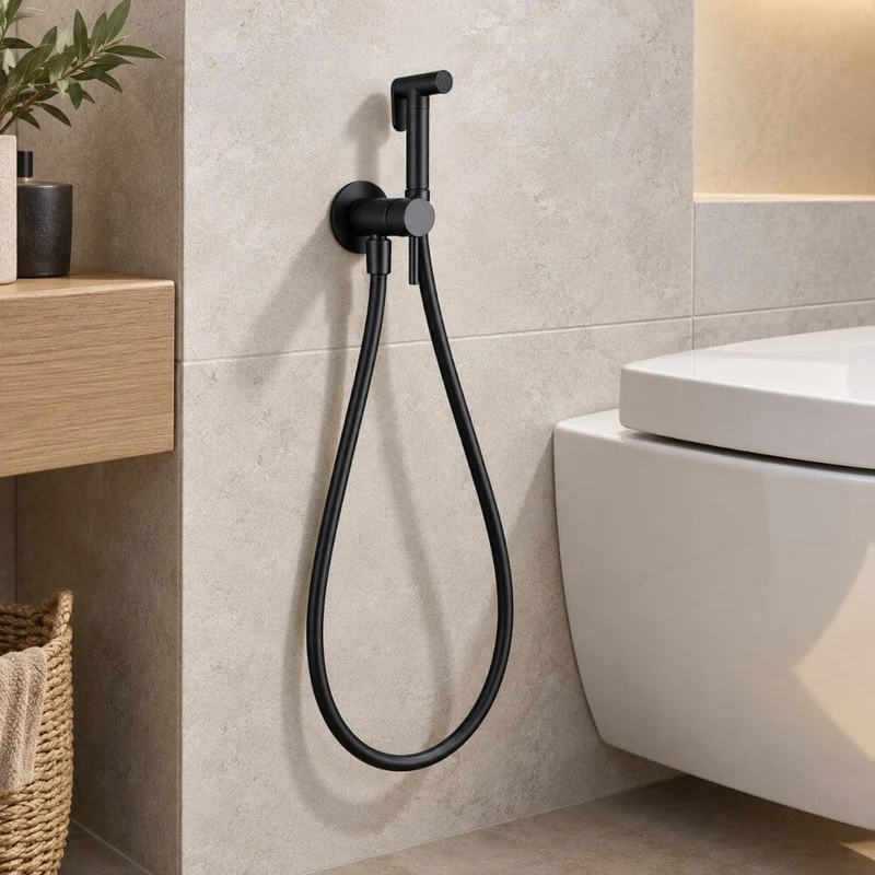 Grifo de bidet empotrado ORANI redondo negro mate