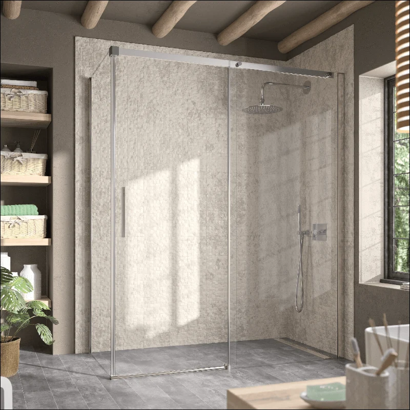 Mampara de ducha frontal + Puerta Corredera LUNA