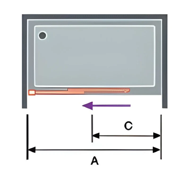 Mampara de ducha frontal + Puerta Corredera S400 Cromado