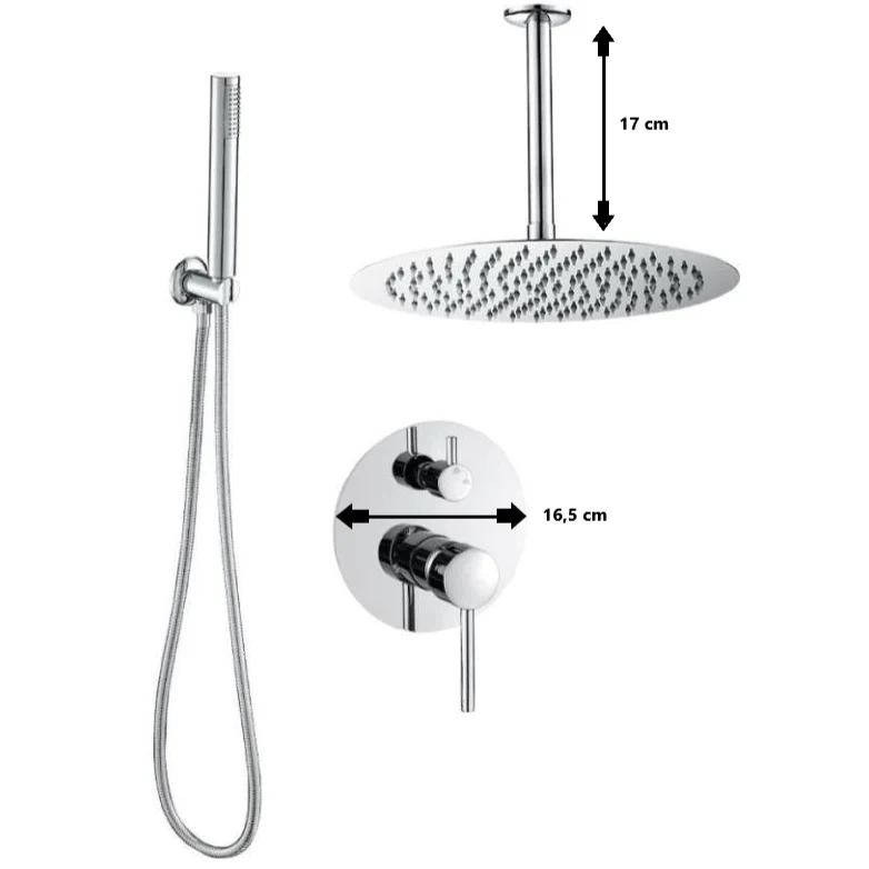 Conjunto de ducha empotrada techo monomando SLIGO