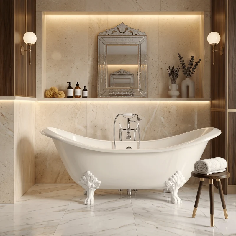 Bañera de Hierro KINGSTON blanca