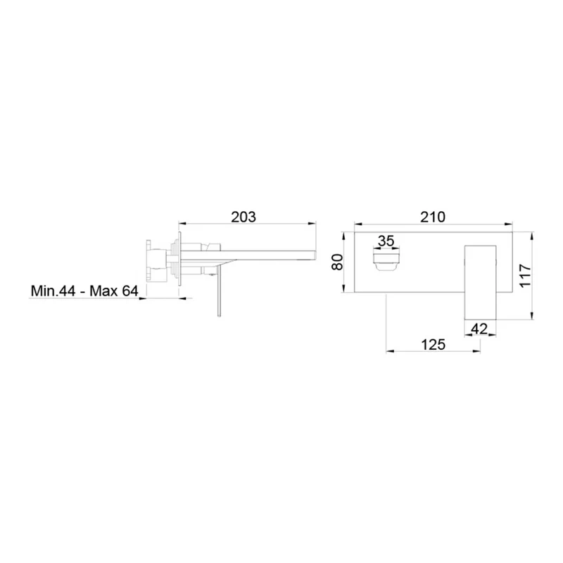 Grifo empotrado para lavabo cromo Bold One
