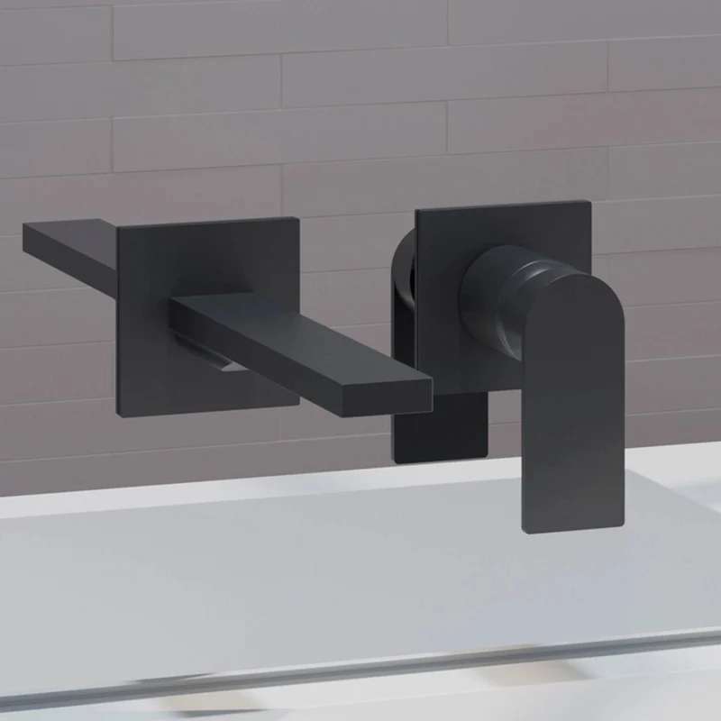 Grifo monomando empotrado de lavabo Alpha two negro
