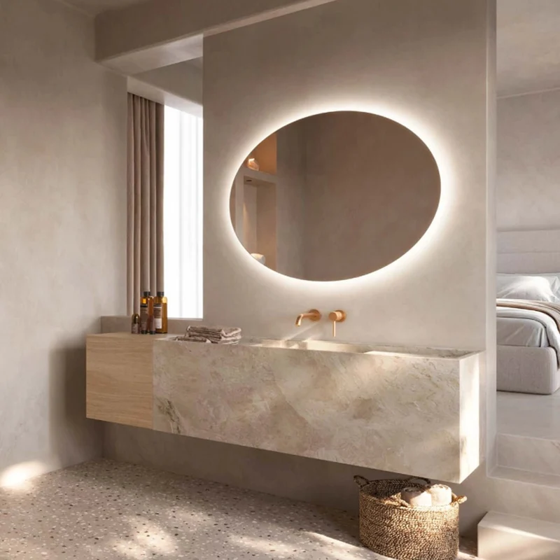 Espejo ovalado con luz led Oval