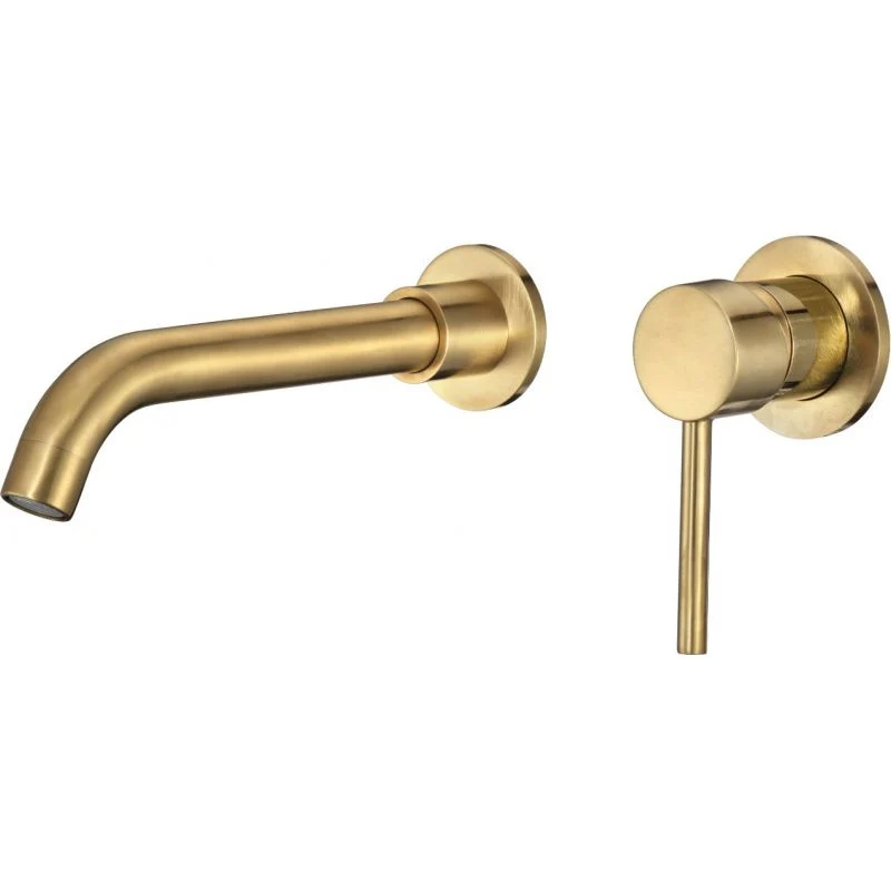 Grifo monomando lavabo empotrado BRAMPTON oro cepillado