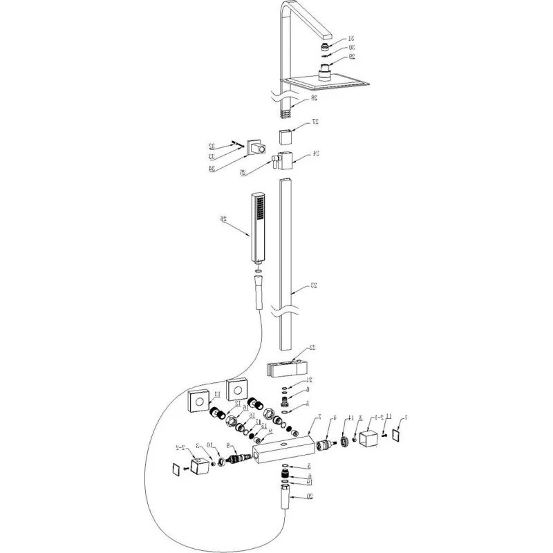 Columna de ducha termostática NILA cromado