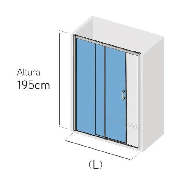 Mampara de ducha frontal + Puerta Corredera KENNEDY