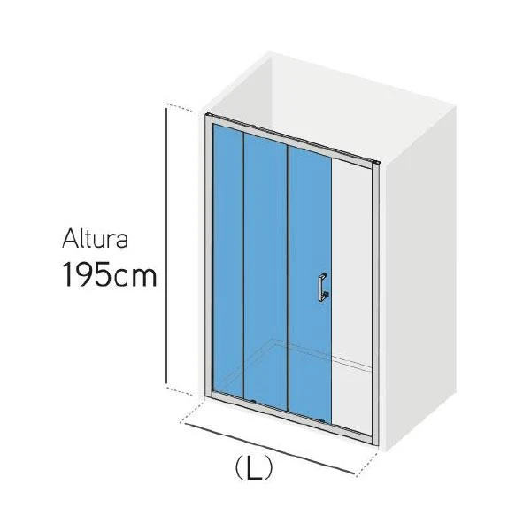 Mampara de ducha frontal + Puerta Corredera GRANT
