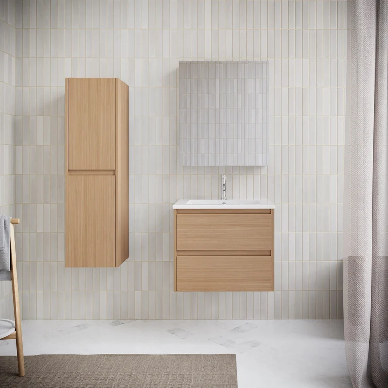 Mueble lavabo + lavabo 60 cm FORTINA roble claro