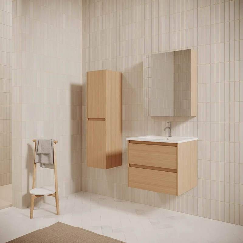 Mueble lavabo + lavabo 60 cm FORTINA roble claro